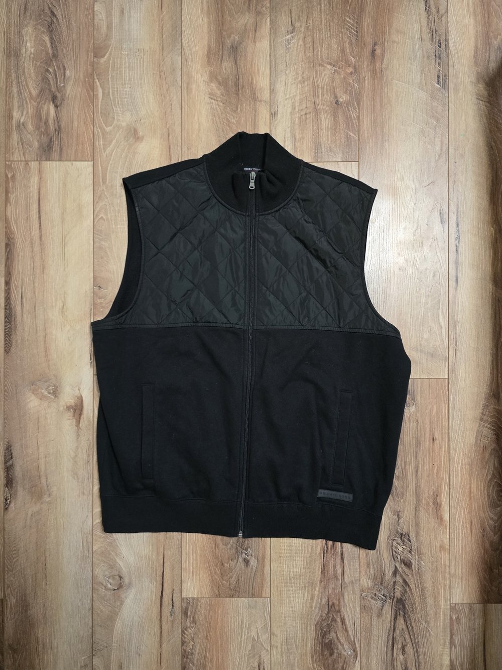 Michael Kors Black Quilted-Front Zip Vest